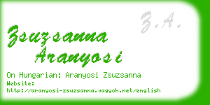 zsuzsanna aranyosi business card